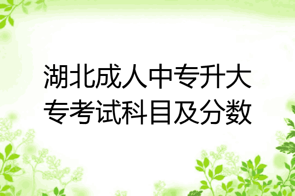 湖北成人中专升大专考试科目及分数
