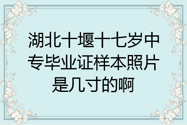湖北十堰十七岁中专毕业证样本照片是几寸的啊