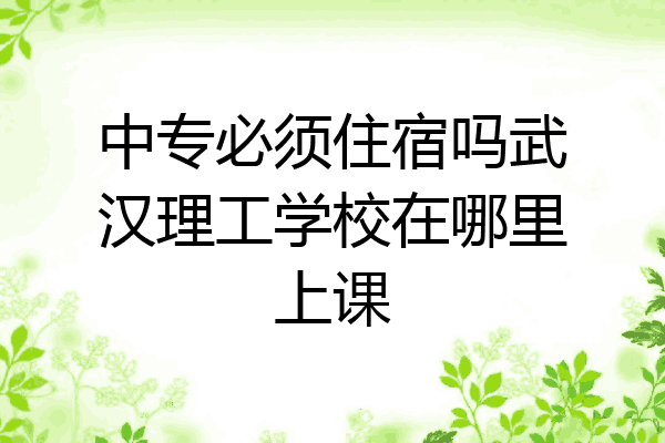 中专必须住宿吗武汉理工学校在哪里上课