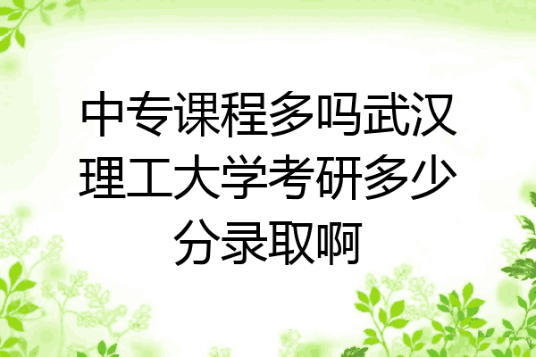 中专课程多吗武汉理工大学考研多少分录取啊