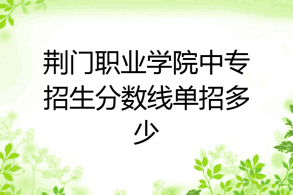 荆门职业学院中专招生分数线单招多少