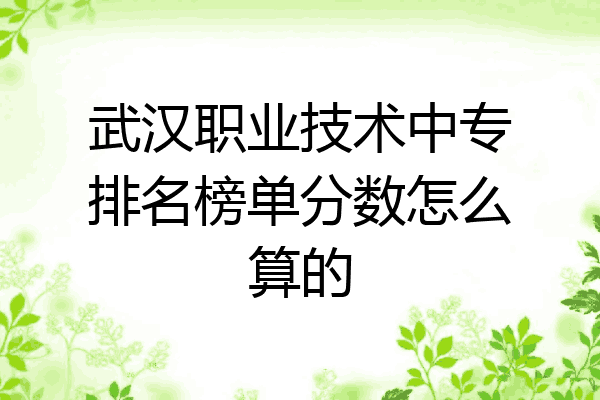 武汉职业技术中专排名榜单分数怎么算的