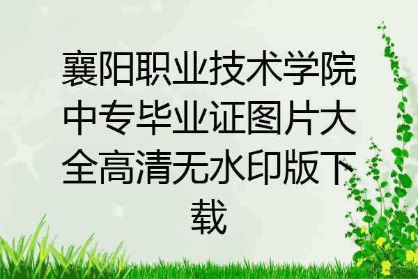 襄阳职业技术学院中专毕业证图片大全高清无水印版下载