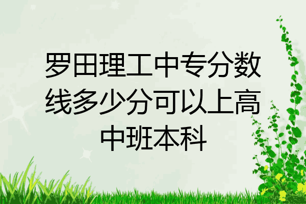 罗田理工中专分数线多少分可以上高中班本科