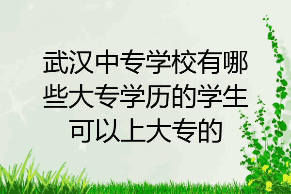 武汉中专学校有哪些大专学历的学生可以上大专的