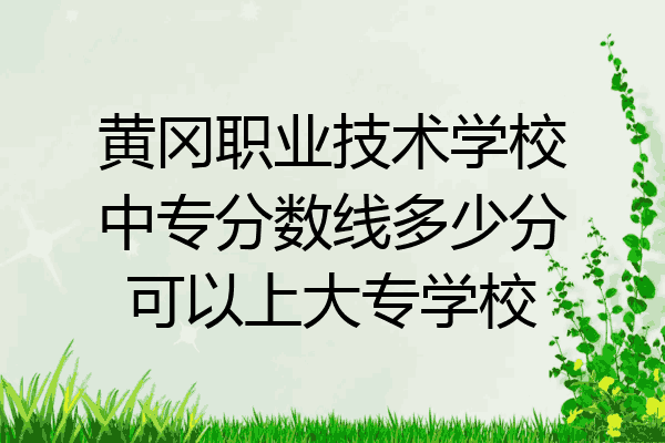 黄冈职业技术学校中专分数线多少分可以上大专学校