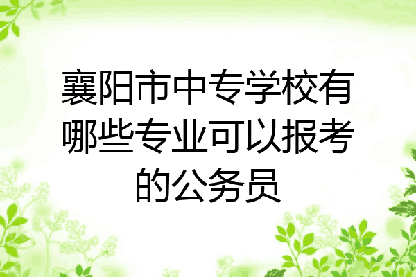 襄阳市中专学校有哪些专业可以报考的公务员