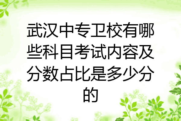 武汉中专卫校有哪些科目考试内容及分数占比是多少分的