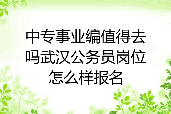 中专事业编值得去吗武汉公务员岗位怎么样报名