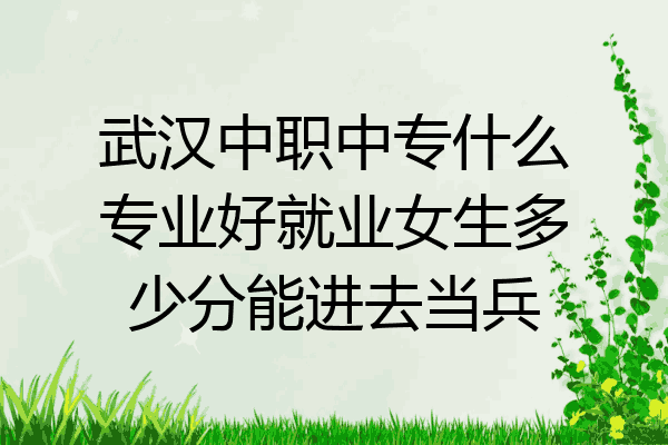 武汉中职中专什么专业好就业女生多少分能进去当兵