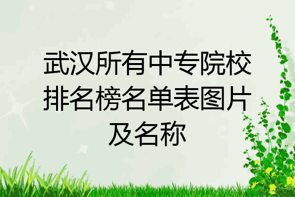 武汉所有中专院校排名榜名单表图片及名称