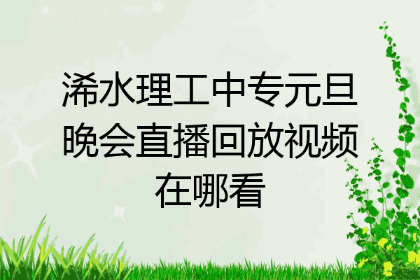 浠水理工中专元旦晚会直播回放视频在哪看