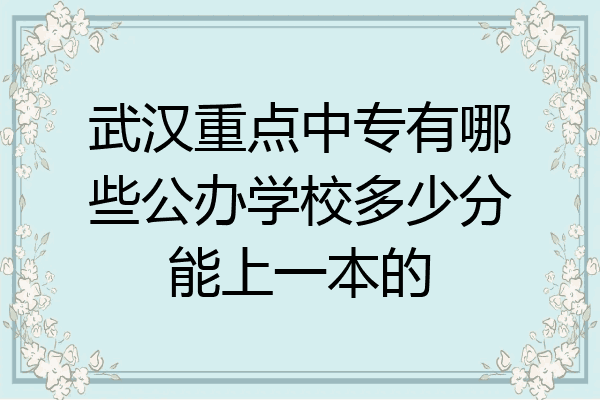 武汉重点中专有哪些公办学校多少分能上一本的
