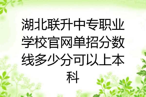 湖北联升中专职业学校官网单招分数线多少分可以上本科