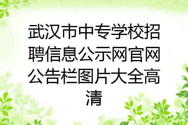 武汉市中专学校招聘信息公示网官网公告栏图片大全高清