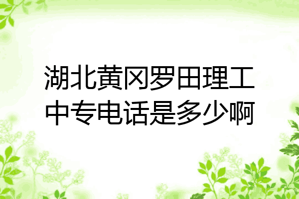 湖北黄冈罗田理工中专电话是多少啊