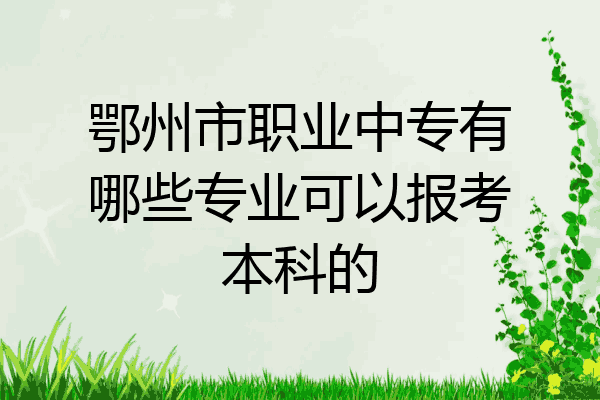 鄂州市职业中专有哪些专业可以报考本科的