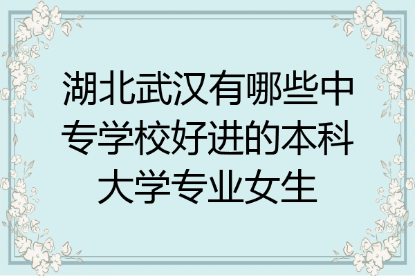 湖北武汉有哪些中专学校好进的本科大学专业女生