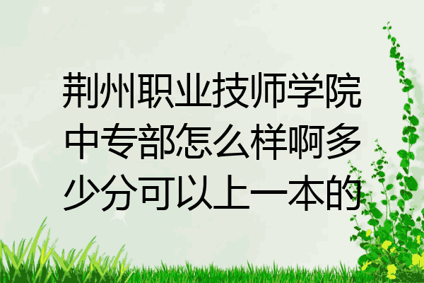 荆州职业技师学院中专部怎么样啊多少分可以上一本的