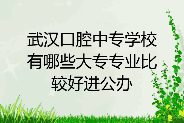 武汉口腔中专学校有哪些大专专业比较好进公办
