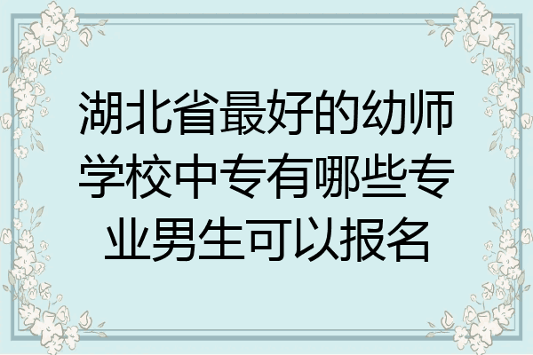 湖北省最好的幼师学校中专有哪些专业男生可以报名