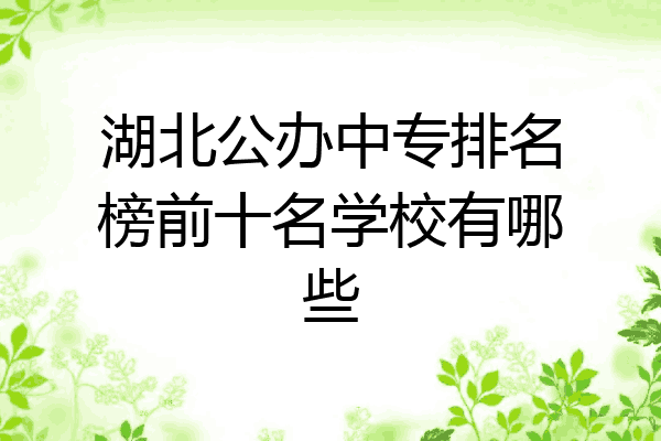 湖北公办中专排名榜前十名学校有哪些