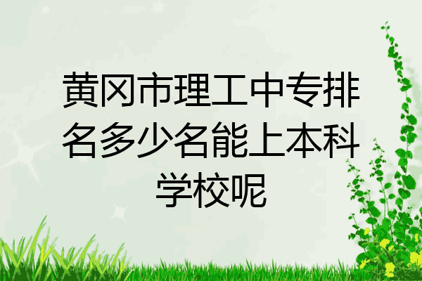 黄冈市理工中专排名多少名能上本科学校呢