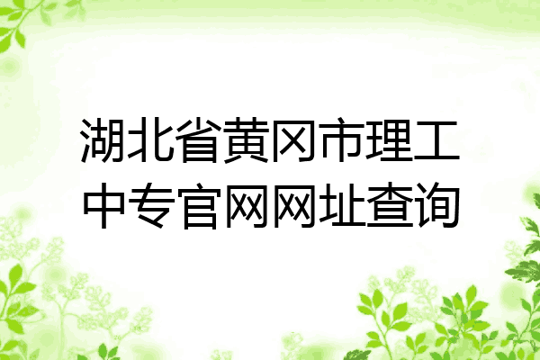 湖北省黄冈市理工中专官网网址查询