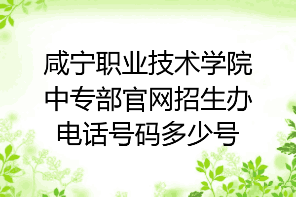 咸宁职业技术学院中专部官网招生办电话号码多少号
