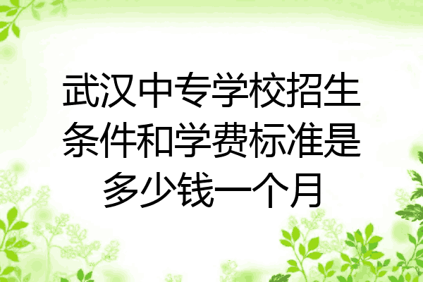 武汉中专学校招生条件和学费标准是多少钱一个月