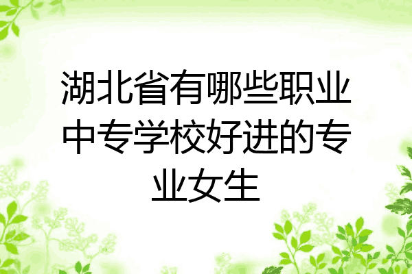 湖北省有哪些职业中专学校好进的专业女生