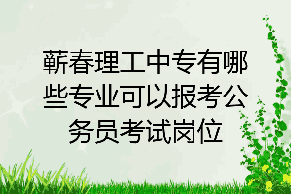 蕲春理工中专有哪些专业可以报考公务员考试岗位