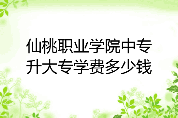 仙桃职业学院中专升大专学费多少钱