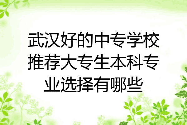武汉好的中专学校推荐大专生本科专业选择有哪些