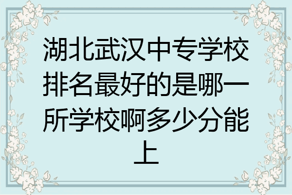 湖北武汉中专学校排名最好的是哪一所学校啊多少分能上