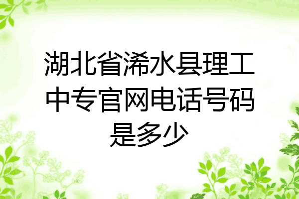 湖北省浠水县理工中专官网电话号码是多少