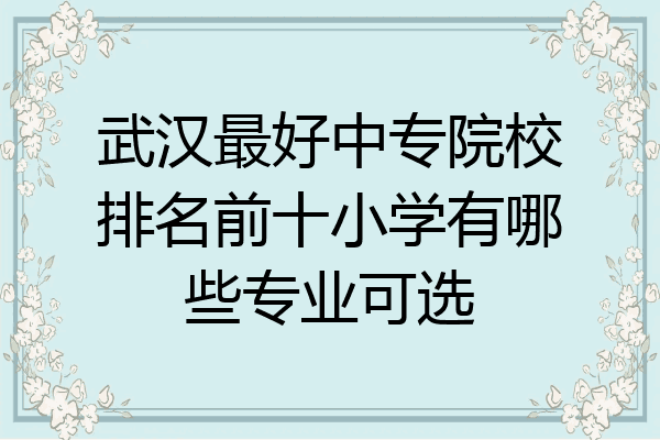 武汉最好中专院校排名前十小学有哪些专业可选