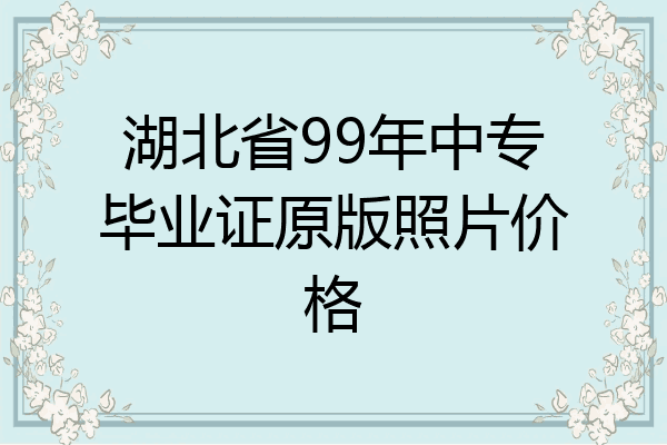湖北省99年中专毕业证原版照片价格