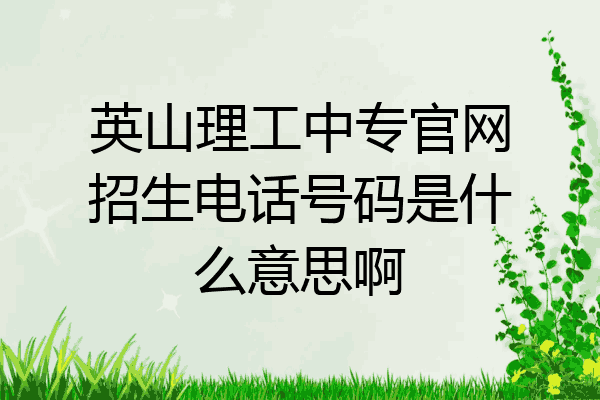 英山理工中专官网招生电话号码是什么意思啊