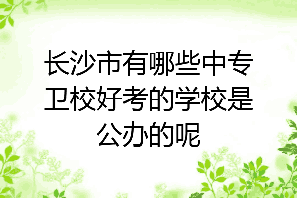 长沙市有哪些中专卫校好考的学校是公办的呢