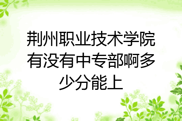 荆州职业技术学院有没有中专部啊多少分能上