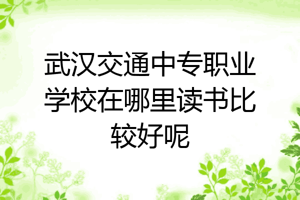 武汉交通中专职业学校在哪里读书比较好呢