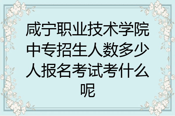 咸宁职业技术学院中专招生人数多少人报名考试考什么呢