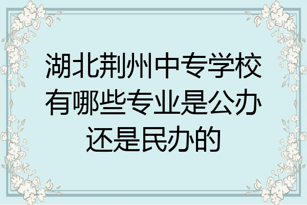 湖北荆州中专学校有哪些专业是公办还是民办的