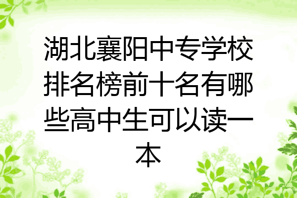 湖北襄阳中专学校排名榜前十名有哪些高中生可以读一本
