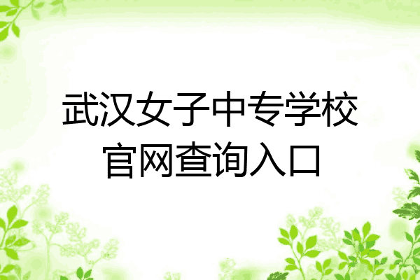 武汉女子中专学校官网查询入口