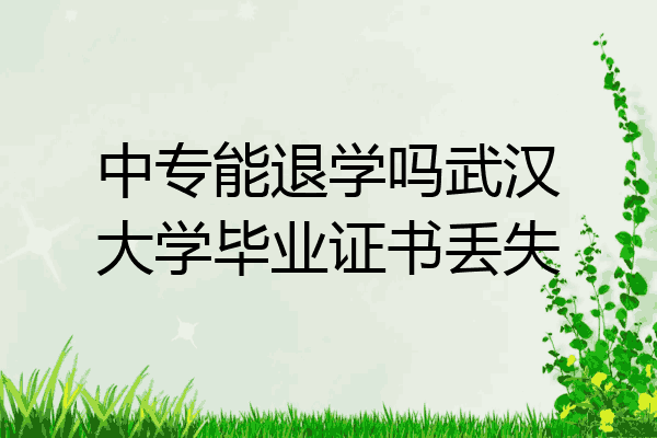 中专能退学吗武汉大学毕业证书丢失