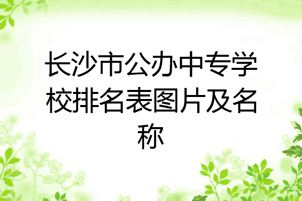 长沙市公办中专学校排名表图片及名称