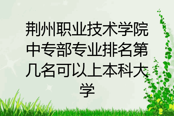 荆州职业技术学院中专部专业排名第几名可以上本科大学