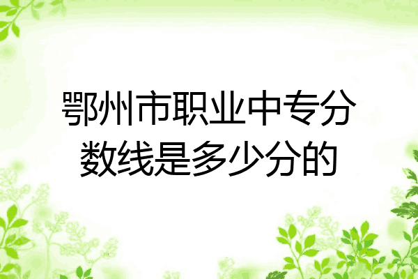 鄂州市职业中专分数线是多少分的